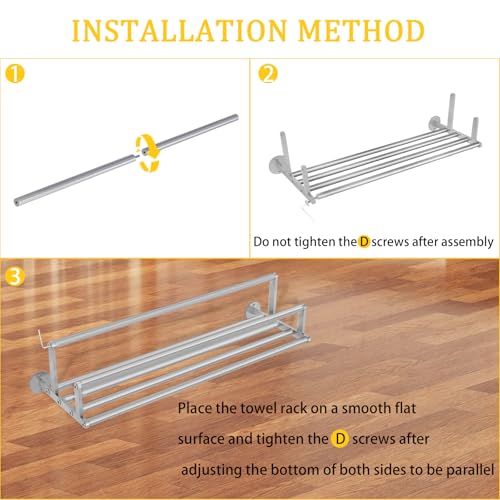 Double Towel Racks for Bathroom, Towel Rack with Shelf, Towel Shelf with Double Towel Bar Brushed Nickel, Wall Mount Towel Holder Stainless Steel, 32 Inch Towel Bar with Shelf - size: 32 Inch