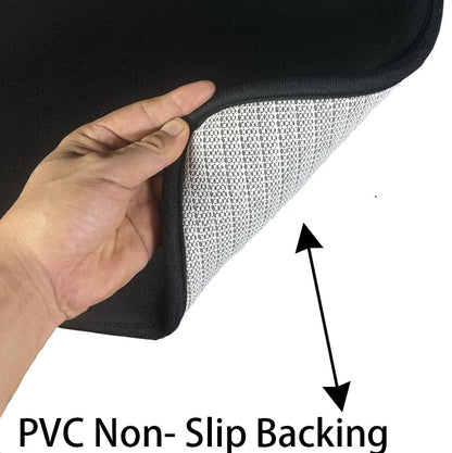 Madeals Velvet Toilet Lid Cover and Tank Lid Cover with Memory Foam Toilet Mat 3 Piece Toilet Contour Mat Set Black - color: Black
