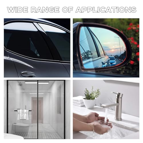 Ohleats 2PCS Small Silicone Window Squeegee, Auto Windshield Water Blade Scraper, All-Purpose Water Squeegee Wiper for Mirror Home Cleaning, Car Accessories (Black+Black) - color: Black+black
