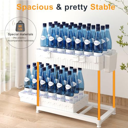 3 Pack Under Sink Organizers, 2-Tier Multi-Use Kitchen and Bathroom Organizers and Storage with Sliding Drawers, Bathroom Cabinet Organizer (White, 14.8 Inch) | Multi-use kitchen & bathroom storage, 14.8 inch white cabinet organizer, space-saving sliding
