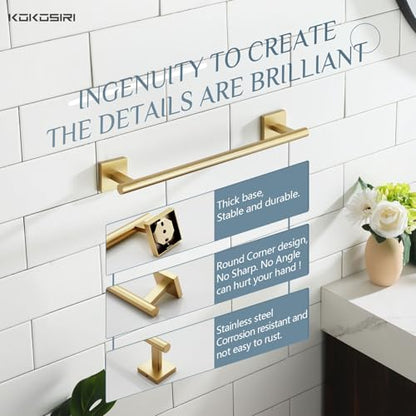 KOKOSIRI Hand Towel Bar Bathroom Towel Holder for Bath Kitchen Cabinet Towel Rails 16 Inch Brushed Gold Stainless Steel B4005BG-L16 - color: Brushed Gold, size: 16-Inch