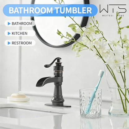 Bathroom Tumbler Cup Toothbrush Holder, Unbreakable Clean Glass Bathroom Tumbler Cup Toothpaste Storage Stand, Tumbler Cup for Makeup Brushes