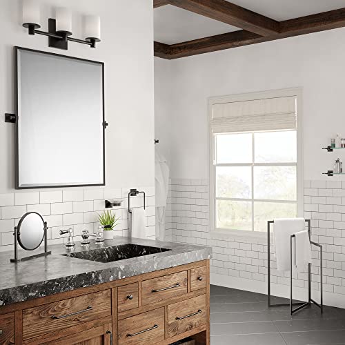 Gatco 4052MX Elevate Bathroom Towel Ring Holder, Matte Black , 6.13" Wide - color: Matte Black, style: Elevate
