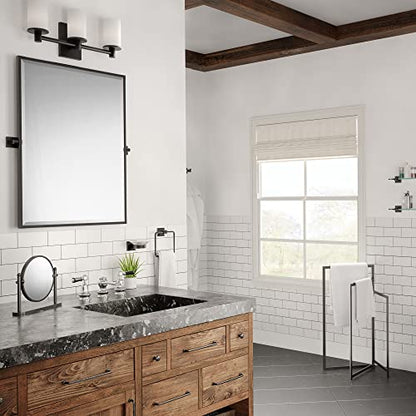 Gatco 4052MX Elevate Bathroom Towel Ring Holder, Matte Black , 6.13" Wide - color: Matte Black, style: Elevate