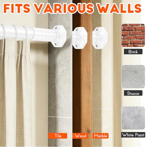 Shower Curtain Rod Tension, No Drilling, Adjustable 45-86 In, White | 1.26" Diameter Spring Tension Rod, Easy Install, Heavy Duty, Rustproof, Shower Rod for Bathroom Living Room Divider Closet - color: White, size: 45-86"