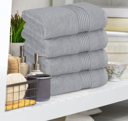 Utopia Towels Luxurious Bath Towels Set, 27x54 in, 4 Pack, Soft, Cool Grey | Soft Luxurious Ring Spun Cotton Bath Towels - Lightweight, Highly Absorbent, Quick-Drying, Ideal for Daily Use - color: Cool Grey