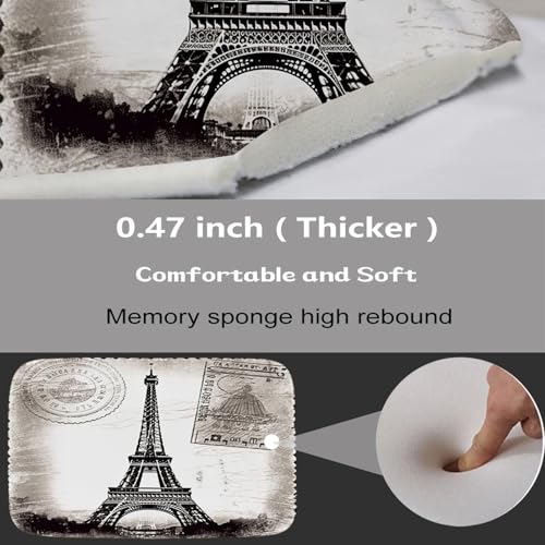 Paris Eiffel Tower France City of Love Bathroom Rugs and Mats Sets 3 Piece, Memory Foam Bath Mat, U-Shaped Contour Shower Mat Non Slip Absorbent, Velvet Washable 20 x 31 inches - color: Color12