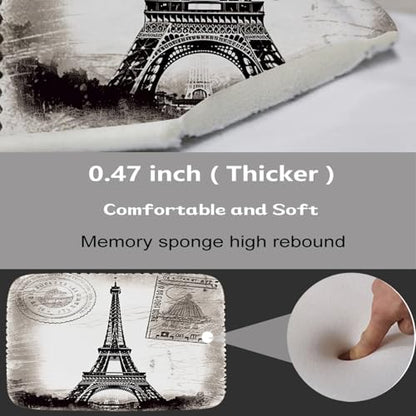 Paris Eiffel Tower France City of Love Bathroom Rugs and Mats Sets 3 Piece, Memory Foam Bath Mat, U-Shaped Contour Shower Mat Non Slip Absorbent, Velvet Washable 20 x 31 inches - color: Color12