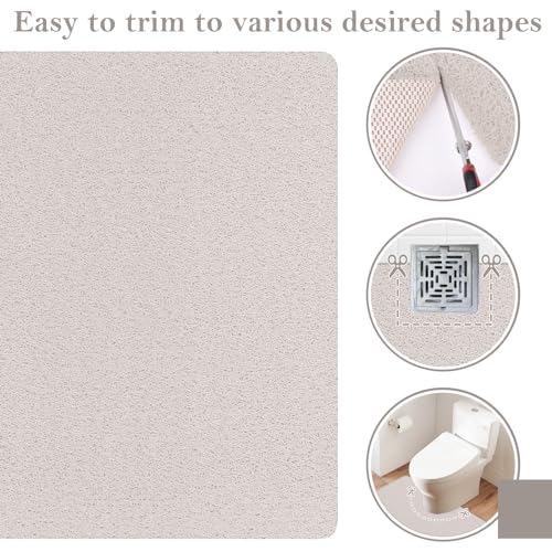 Shower Mat Bathtub Mat Non-Slip,24x24 inch, Soft Tub Mat with Drain,PVC Loofah Bath Mat (Phthalate Free) for Tub and Bathroom,Quick Drying,White - color: White, size: 24" x 24" (Rectangular)