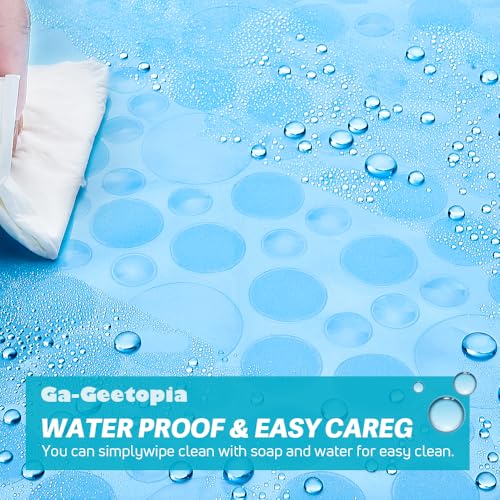 Ga-Geetopia EVA Blue Thin Shower Curtain Liner, Pebble Pattern 72x72 Inch Lightweight Plastic Bathroom Shower Showroom Inner Curtain with Rustproof Metal Grommets and Weighted Magnets(No Hooks) - color: Blue, size: 72"W x 72"L (Pack of 1)