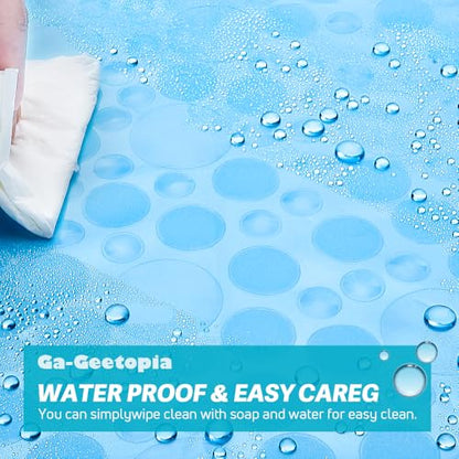 Ga-Geetopia EVA Blue Thin Shower Curtain Liner, Pebble Pattern 72x72 Inch Lightweight Plastic Bathroom Shower Showroom Inner Curtain with Rustproof Metal Grommets and Weighted Magnets(No Hooks) - color: Blue, size: 72"W x 72"L (Pack of 1)