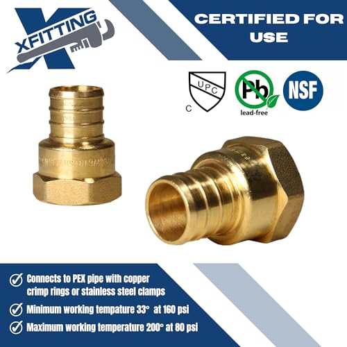 2 Pack XFITTING 3/4 inch Pex x 1/2 inch Female NPT Adapter, 23-4-5=2X - size: 3/4" Pex x 1/2" Female