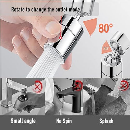 Kitchen and BasinTap Spray Head,360° Swivel Dual-Function Sprayer,80-Degree Big Angle Swivel Faucet Aerator,Faucet Extension Sprayer,Kitchen Faucet Aerator Splash Proof Spout (short style)