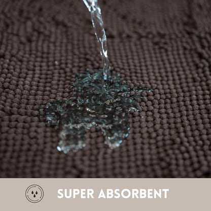 Bathroom Rugs Chenille, Extra Thick and Absorbent, Non-Slip, Machine Washable, Dry Quckily, Soft Cozy Plush, Used Under Shower Bathtub and Sink, Bath Mat Sets Coffee - color: Coffee, size: 20 x 32 inch + 20 x 20 inch (U-Shape)