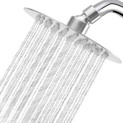 NearMoon Rain Shower Head, Ultra-Thin Design-Pressure Boosting, Awesome Some Experience, High Flow Stainless Steel Rainfall Head (6 Inch,Brushed Nickel) - color: Brushed Nickel, size: 6 Inch