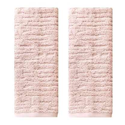 SKL Home CloudSoft 100% Cotton Luxury 2-Piece Hand Towel Set, 600 GSM, Ultra Plush & Absorbent, Blush Pink - color: Blush Pink, style: Hand Towels (Set of 2)