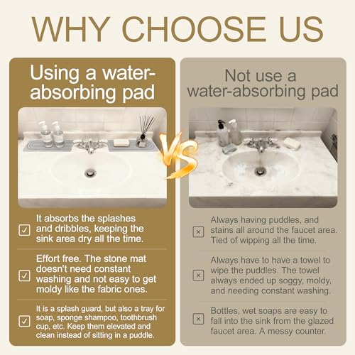 23.6"*3.9" Water absorbing Instant Dry Stone Sink faucet mat (white)