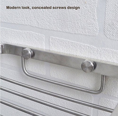 Deezio Satin Nickel Stainless Steel Soap Dish, Rectangular, 5 x 3.5 Inch, Wall Mounted, 100%