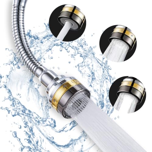 Sink Faucet Sprayer Attachment, Rotatable Faucet Sprayer Head | 360 Degree Swivel, 3 Mode Adjustable, Splash Proof Faucet Aerator, Spray Head, for Home Kitchen Bathroom, Extended Length - color: Extended Length