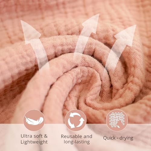 Konssy 7-Pack Soft Cotton Face Wash Cloths, Reusable Absorbent Washcloths for Sensitive Skin, Facial Makeup Remover Towels for Women (11 x 11 Inch) - color: Green