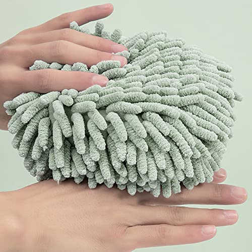 4 Pack Chenille Hand Towels Bathroom Quick Dry Hand Bath Towel with Hanging Loops Microfiber Absorbent Hand Drying Puff for Kitchen Bathroom - color: Blue