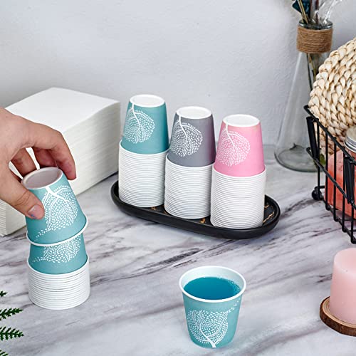 LITOPAK 300 Pack 3 oz Paper Cups, Colorful Disposable Mouthwash Cups 3 oz | Small Paper bathroom cups, 3 ounce paper cups, medicine, mouthwash, snacks, bath rinsing, paint mixing, and more - style: 300pack Colour mixture
