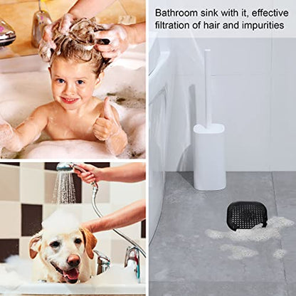 2 Pieces Shower Drain Hair Catcher Bathtub Stopper Home Drain Protectors Drain Cover with Sucker Water Trap Sink Cover for Bathroom Bathtub and Kitchen (Black,Black) - color: Black,black