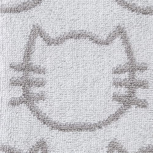 SKL Home Cat Jacquard 100% Cotton Reversible 2pc Hand Towel Set, White/Gray - size: 16 inches x 26 inches