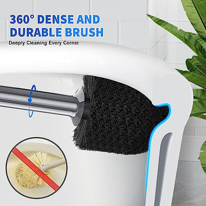 LOVLOY Toilet Plunger and Brush,2 Pack Bowl Brush and Heavy Duty Toilet Plunger Set with Ventilated Holder, 2-in-1 Toilet Brush and Plunger Combo for 5.3-inch Toilet DrainBathroom Cleaning - color: Gray