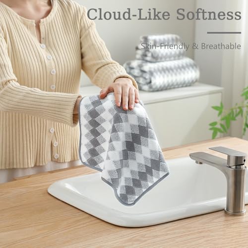 Bath Towel Set Gray 4Pack-35x70 Towel,600GSM Ultra Soft Microfibers Bathroom Towel Set Extra Large Plush Bath Sheet Towel,Highly Absorbent Quick Dry Oversized Towels Spa Hotel Luxury Shower Towels - color: Diamond Gray, size: 4 Piece Bath Towel Set
