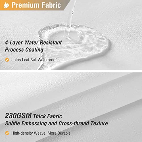 Stall Linen Textured Waterproof Cloth Shower Curtain Set, 36x72, White | Small Size, 230GSM Polyester, Heavy Duty Fabric, Weighted Hem, 6 Plastic Hooks, Modern Luxury Hotel Style, Machine Washable - color: White, size: 36"W x 72"L (Pack of 1)