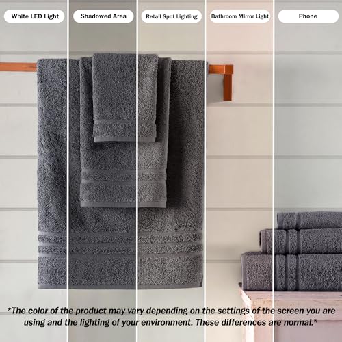 Hawmam Linen Cool Grey Hand Towels 4-Pack - 16x29 Turkish Cotton Premium Quality Soft - Small Towels for Bathroom - color: Cool Grey, size: 16 in x 29 in Hand Towel 4 Pack