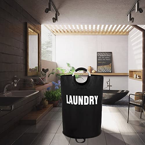 Maxsilan 160L XX-Large Laundry Basket Bag, Collapsible Tall Hamper, Black | Freestanding tall laundry bag & foldable washing basket. Extra large clothes storage bin with durable sturdy handles - color: Black, size: 160L