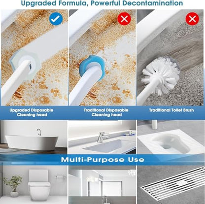 50 Count disposable Toilet Brush Replacement Heads, 3-Layer Thick Sponge Refills for Deep Cleaning, Fits Toilets, Bathtubs & Sinks
