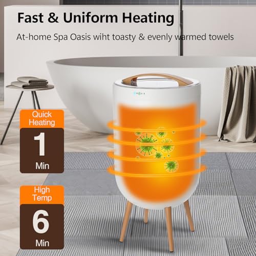 Towel Warmer, 25L Towel Warmer Bucket for Bathroom - Speaker & Ambient Light, Adjustable Timer, Auto Shut-Off, Fits Up to Two Large 40x70 Towels, Blanket Robes Pjs, Ideal Gift