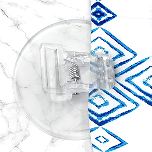 4 Pack Shower Curtain Clips, Shower Windproof Splash Guard - Self Adhesive Shower Curtain Weight Clip (Clear) - color: Clear
