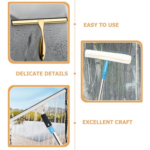 Abaodam 5pcs 25cm Replacement Rubber Squeegee Strips for Window and Shower Door Cleaning, Stainless Steel Holder Compatible, Sturdy Water Scraper for Glass Surfaces and Household Use