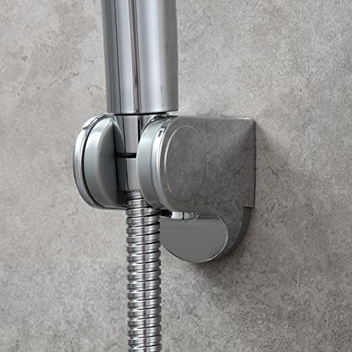 Handheld Shower Head Bracket ABS Plastic Wall Mount Screw Shower Wand Holder Adjustable for Hand Shower Chrome, ST01 - style: Chrome