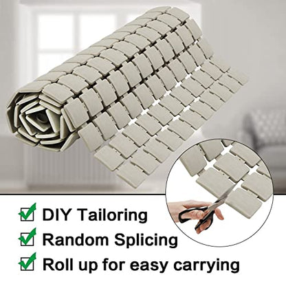 BEMISO Shower Mat Non Slip Bathtub Mat 33.4 x 15.7 Inch Large Size | Suction Cups,Drain Holes,Easy Dry,Easy to Cut - color: Gradient Beige, size: 33.4 x 15.7 inches