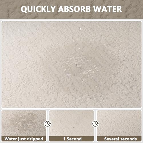 Bathroom Mat Quick Dry Low Profile Washable Bathroom Rugs | Non Slip Bath Rugs Ultra Thin Bath Mat Fit Under Door, Cream White, 17" × 32" - color: Cream, size: Medium(17"x 32")