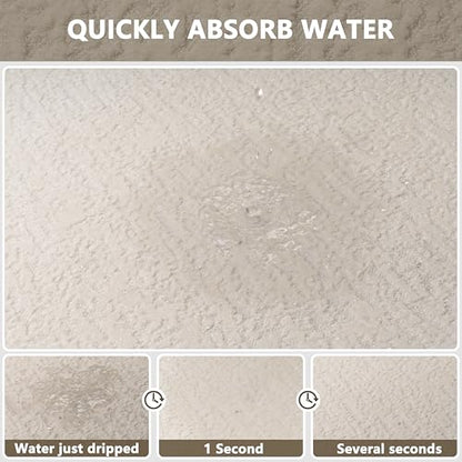 Bathroom Mat Quick Dry Low Profile Washable Bathroom Rugs | Non Slip Bath Rugs Ultra Thin Bath Mat Fit Under Door, Cream White, 17" × 32" - color: Cream, size: Medium(17"x 32")