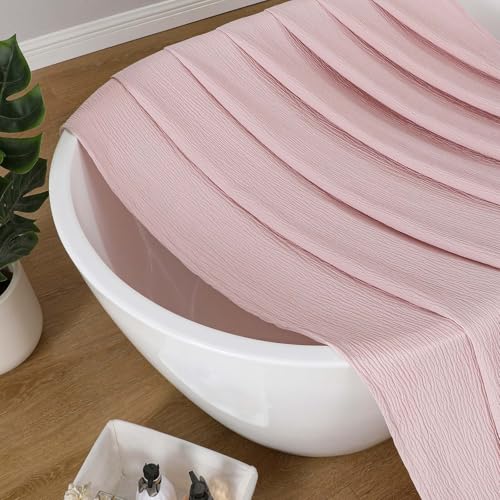 Aiyufeng 3D Textured Pink Shower Curtain for Bathroom, Fabric Shower Curtain Soft Cloth & Hotel Spa Quality, Luxury Boho Bathroom Curtains, Machine Washable, Pink, 72x72 Inches - color: Pink, size: 72"W x 72"L (Pack of 1)