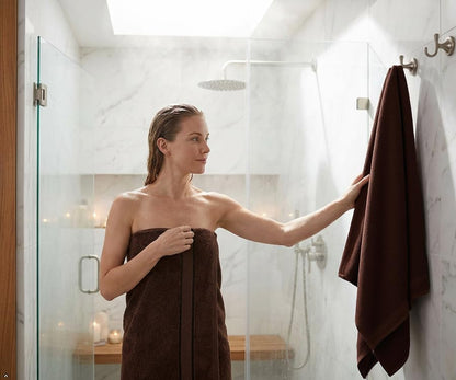 6 Piece Luxury Bathroom Towels Set - 100% Cotton, Dark Brown/Chocolate, Includes 2 Bath Towels, 2 Hand Towels, and 2 Washcloths - Quick Dry, Absorbent, Plush, Soft | 100% Cotton • Thick & Plush • Hotel Quality • Ultra Soft • Highly Absorbent • Quick Dry •