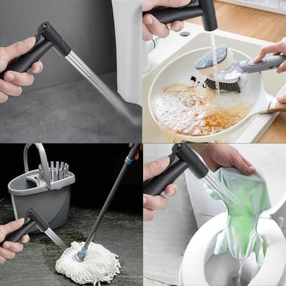 Handheld Bidet Sprayer for Toilet, Stainless Steel Bidet Head for Cloth Diaper, Pet Shower, Personal Hygiene Cleaning, G1/2 Hose Connectors (Black) - color: Black Sprayer Head
