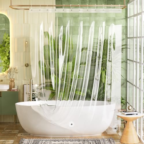 Bathway Extra Long Shower Curtain Liner, Clear Shower Curtain Liner 84 Inches Long Plastic Shower Curtain Liner 72x84 PEVA Waterproof with 3 Magnets and 12 Rustproof Grommets, Tall Shower Liner - color: 1a-clear, size: 72"W x 84"L (Pack of 1)