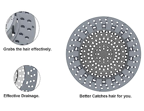 XAJOON Bathtub Drain Hair Catcher，Bathtub Protector Suitable for Bathroom Bathtub, Pop-Up Drains. (Patented Product) - color: Gray