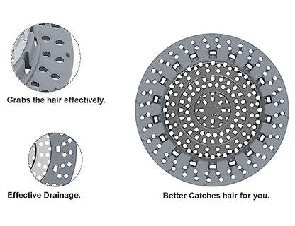 XAJOON Bathtub Drain Hair Catcher，Bathtub Protector Suitable for Bathroom Bathtub, Pop-Up Drains. (Patented Product) - color: Gray