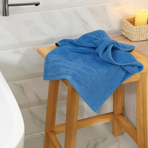 6 Piece Hand Towels Set 16 x 28 Inches, Blue | 100% Cotton, Lighter Weight, Quick to Dry, 16 x 28 Inches, Super Soft & Absorbent, Perfect for Bathroom & Kitchen - color: Midnight Blue