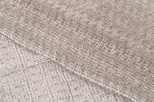 Exfoliating Washcloth [Made in Japan] Shower Back Scrubber, Plant-Based Body Exfoliating Towel (Linen) - color: Linen