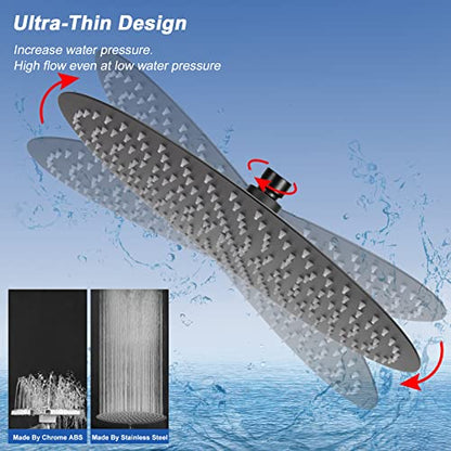 NearMoon Rain Shower Head, Ultra-Thin Design-Pressure Boosting, Awesome Some Experience, High Flow Stainless Steel Rainfall Head (16 Inch, Matte Black) - color: Matte Black, size: 16 Inch